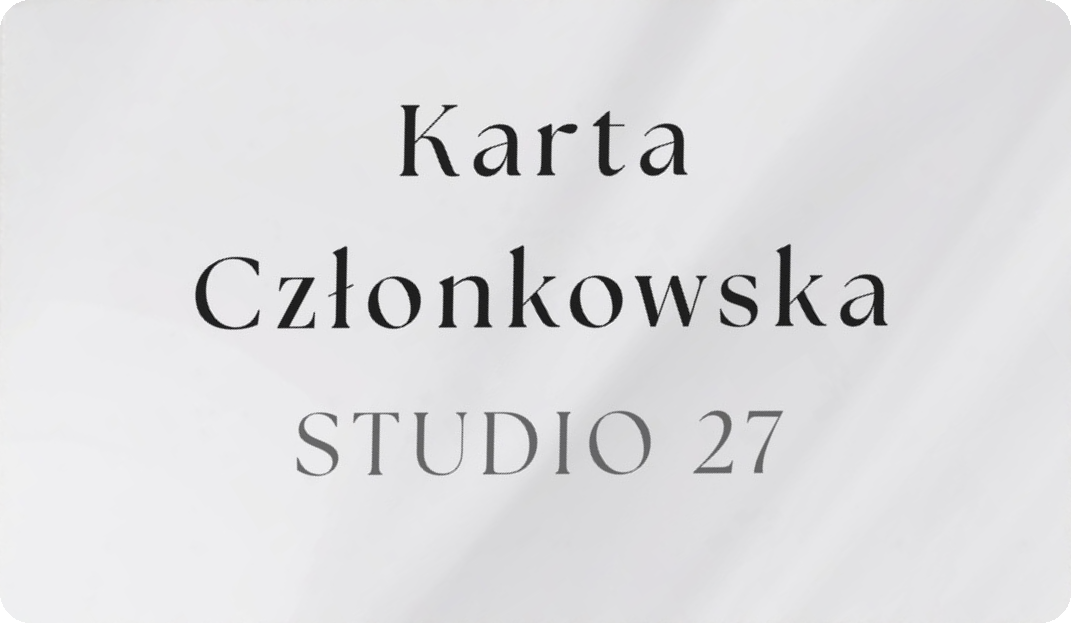 Fizyczna Karta Członkowska STUDIO 27